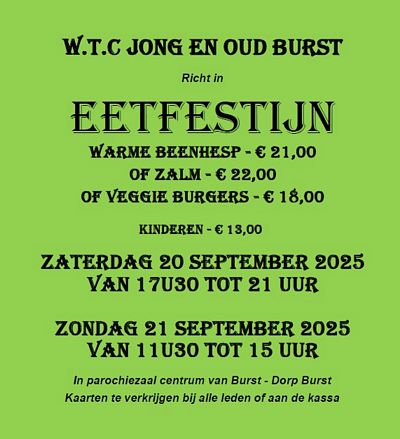 Eetfestijn, WTC Jong en Oud Burst, september 2025